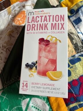 Munchkin Milkmakers Berry Lemonade Lactation Drink Mix - Pink, White, Yellow